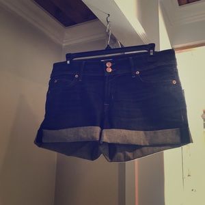 Hudson dark jean shorts with built in cuff